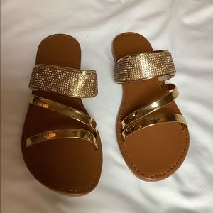 SHEIN Gold Metallic Shoes